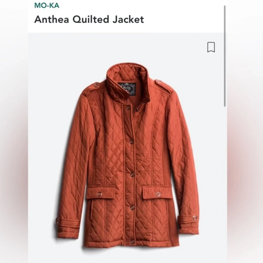🧶 Mo-Ka Burnt Orange Anthea Quilted Riding Jacket | XS
